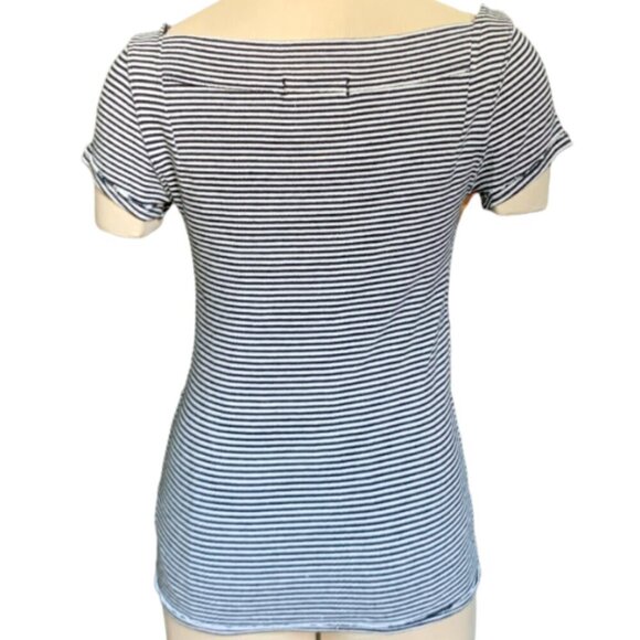 Free People We the Free Ahoy Striped Tee Sz S #46D - Picture 9 of 11